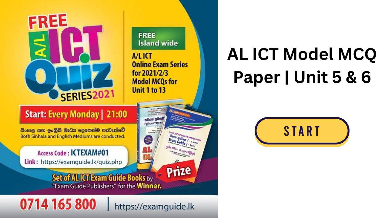 AL ICT Model MCQ Paper | Unit 5 & 6
