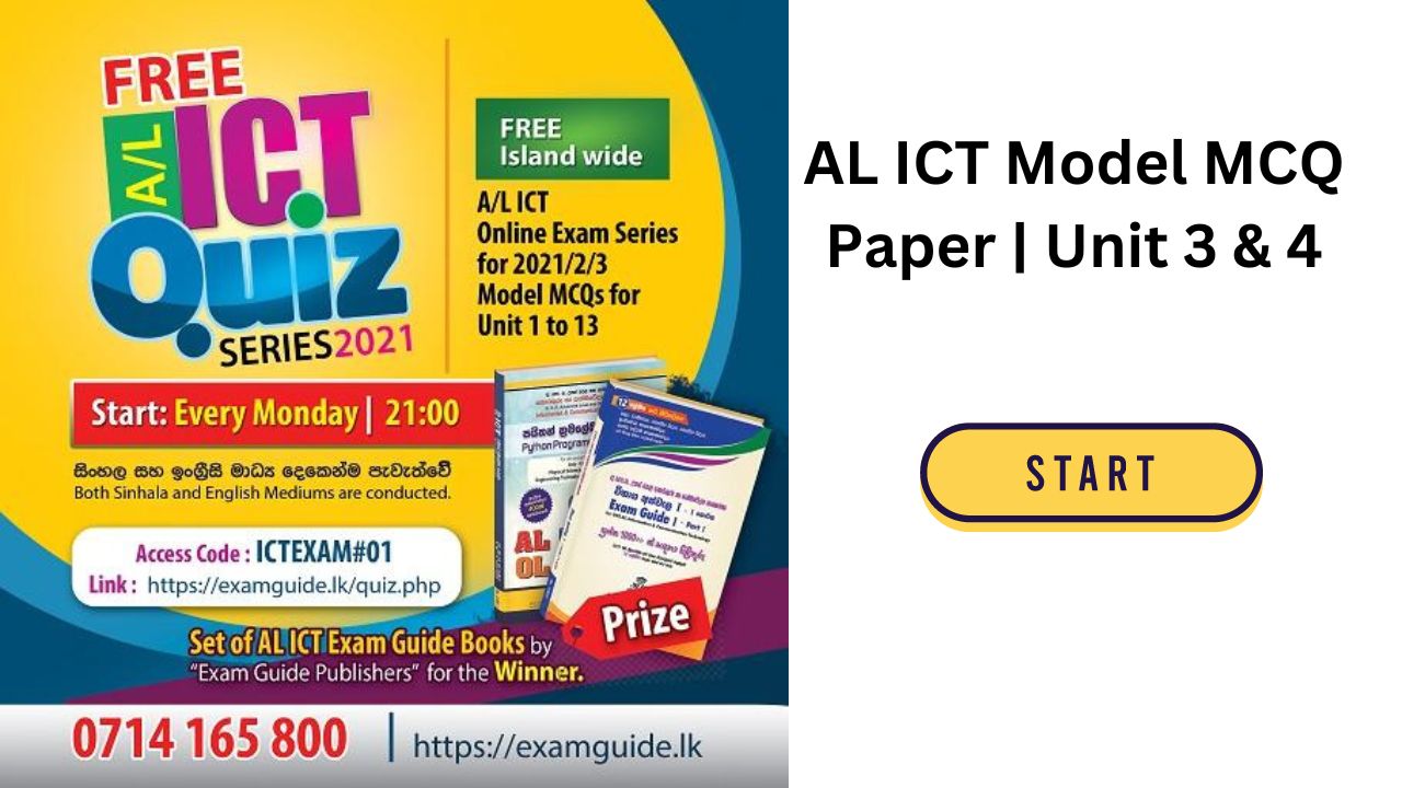 AL ICT Model MCQ Paper | Unit 3 & 4